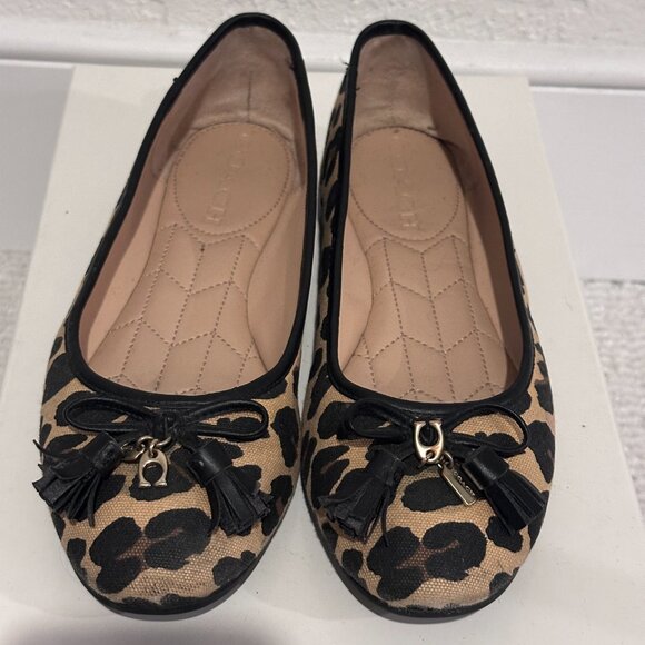Coach Ballet Flats 6B 23cm Leopard - Picture 1 of 6